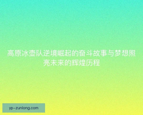 高原冰壶队逆境崛起的奋斗故事与梦想照亮未来的辉煌历程