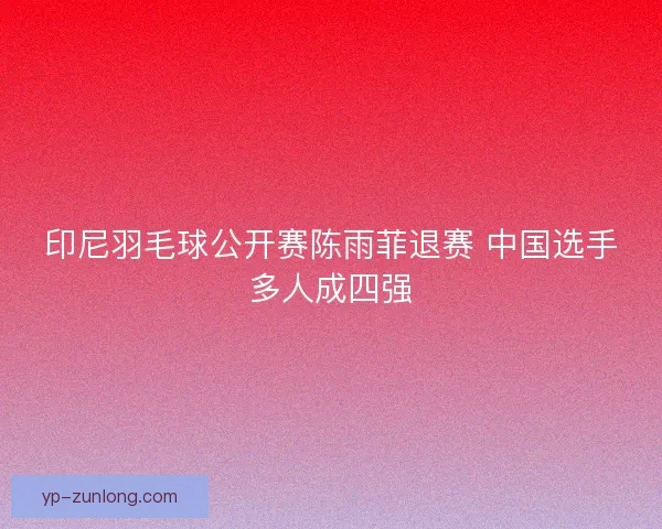 印尼羽毛球公开赛陈雨菲退赛 中国选手多人成四强 印尼羽毛球公开赛陈雨菲退赛 中国选手多人成四强